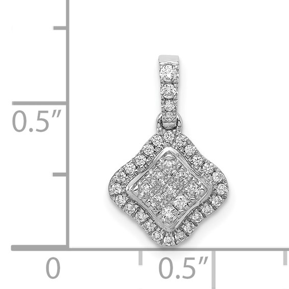 Gold Polished Diamond Slide Pendant