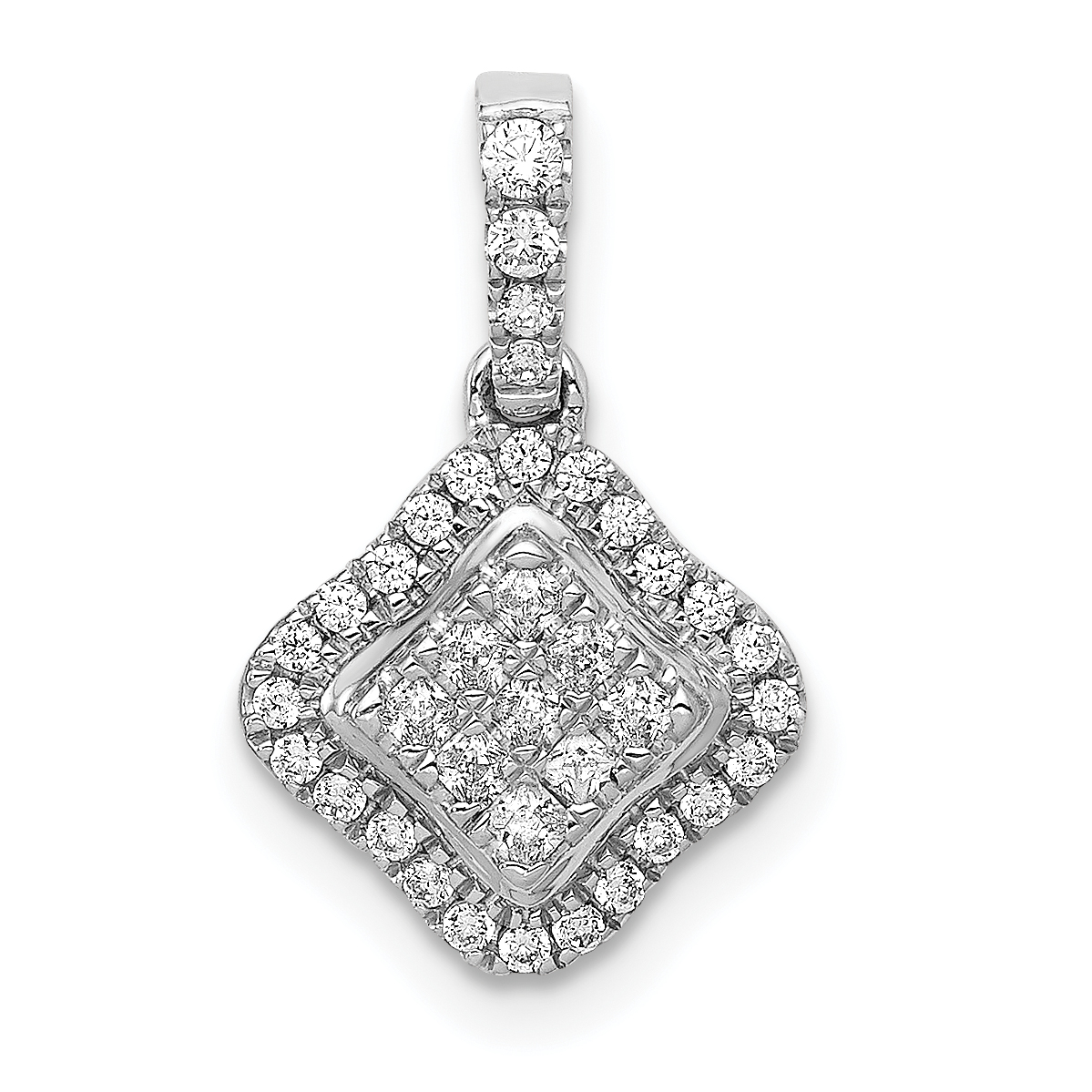 14k White Gold 1/4 carat Diamond Cluster Pendant (PM4370-025-WA)