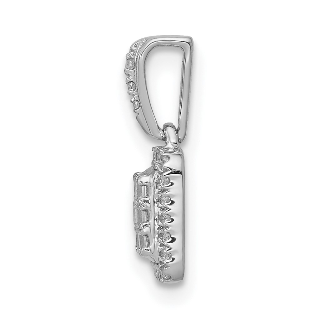 14k White Gold 1/4 carat Diamond Square Halo Cluster Pendant (PM4371-025-WA)