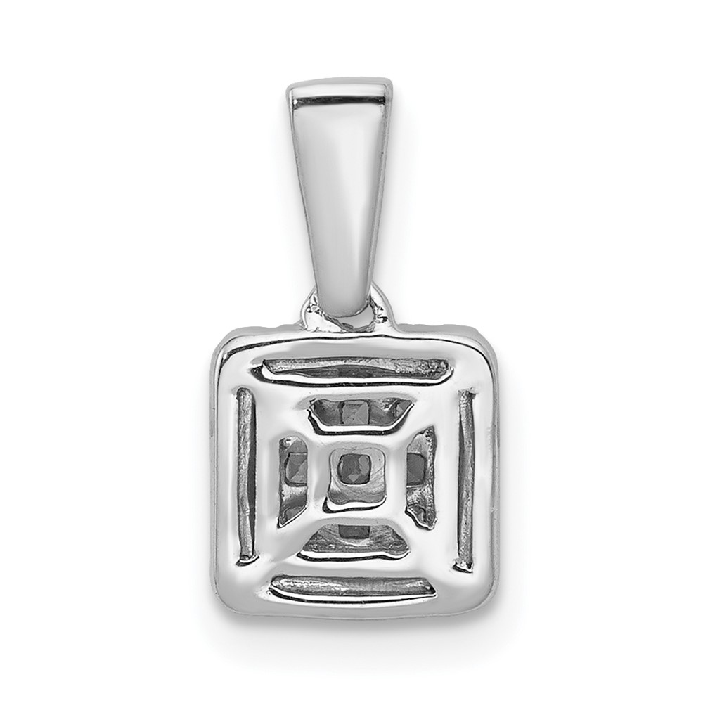 14k White Gold 1/4 carat Diamond Square Halo Cluster Pendant (PM4371-025-WA)