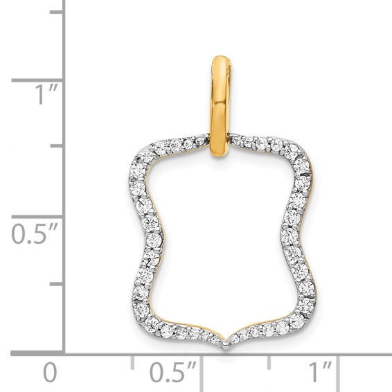 14k Polished 1/2 carat Diamond Fancy Pendant