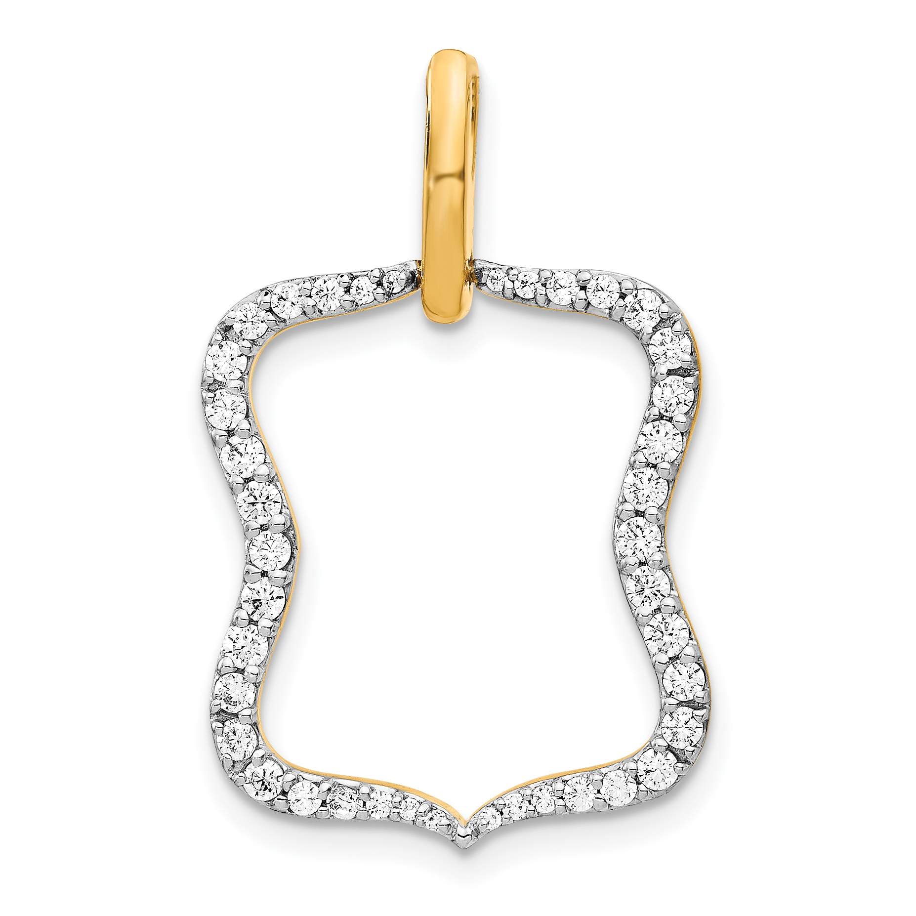 14k Polished 1/2 carat Diamond Fancy Pendant (PM4375-050-YA)