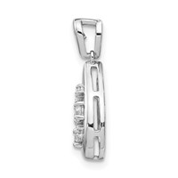 14K White Gold 0.20 Carat Lab Grown Diamond VS SI+ G+ Complete Cluster Double Teardrop Pendant view 2