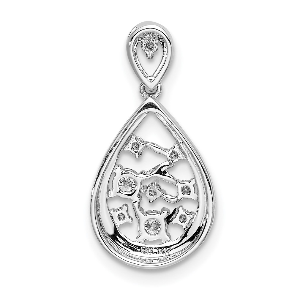 14k White Gold 1/5 carat Lab Grown Diamond VS/SI+ G+ Complete Cluster Double Teardrop Pendant (PM4385-020-WLG)
