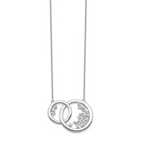 14K White Gold 0.75 Carat Lab Grown Diamond VS SI+ G+ Complete Interlocking Circle Necklace, 17.75" view 2