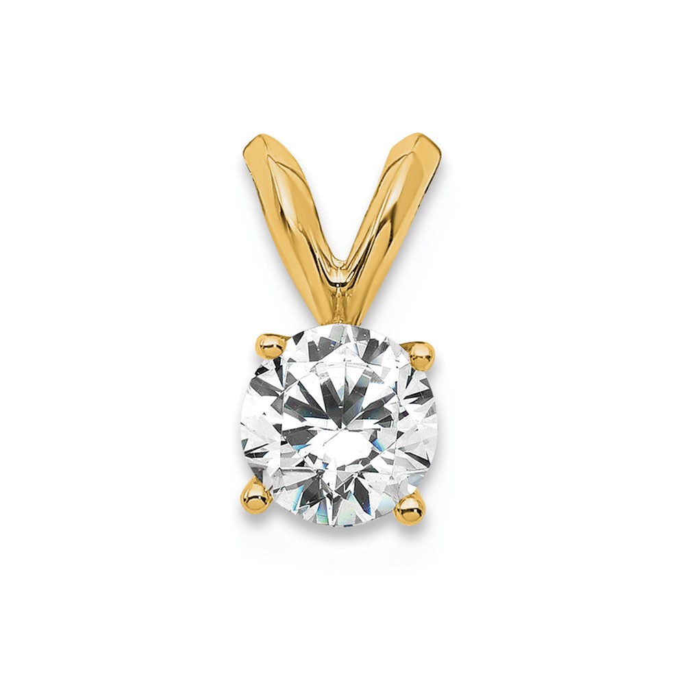 14k 1/3 carat Certified Lab Grown Diamond VS+ F+ Round Complete Four Prong Solitaire Pendant (PM4396-033C-LD)