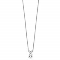 14K White Gold 0.33 Carat Certified Lab Grown Diamond VS+ F+ Round Complete Four Prong Solitaire Pendant Necklace, 18" view 2
