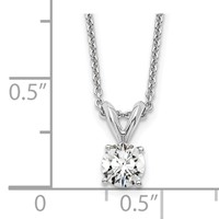 14K White Gold 0.33 Carat Certified Lab Grown Diamond VS+ F+ Round Complete Four Prong Solitaire Pendant Necklace, 18" view 3