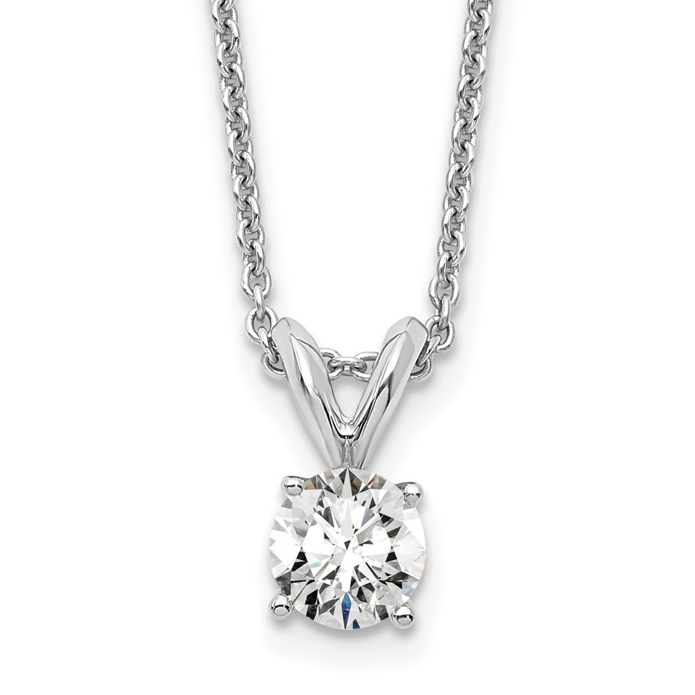 14kw 1/3ct. Round Lab Grown Diamond SI1/SI2, J, Solitaire Necklace