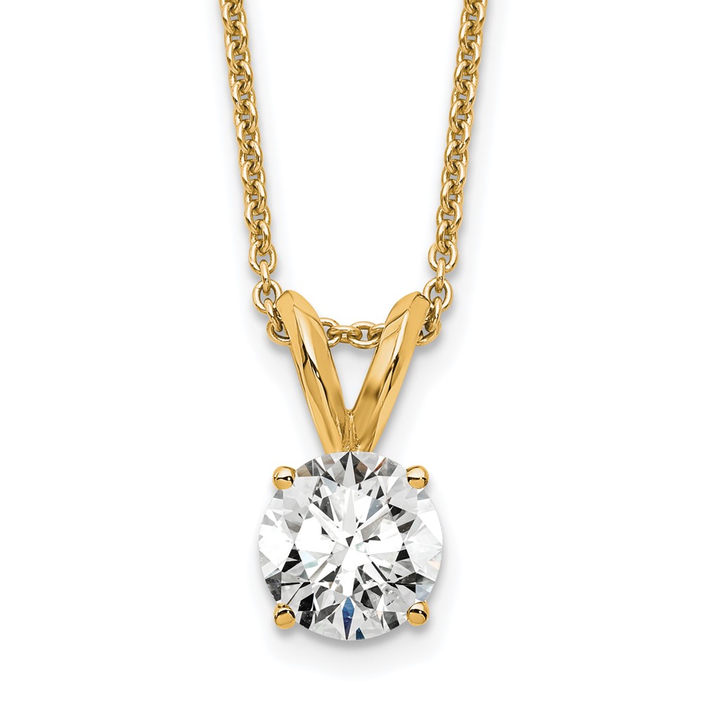 14ky 1/2ct. Round Lab Grown Diamond VS/SI, D E F, Solitaire Necklace