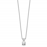 14K White Gold 0.50 Carat Certified Lab Grown Diamond VS+ F+ Round Complete Four Prong Solitaire Pendant Necklace, 18" view 2