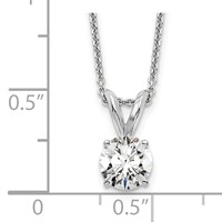 14K White Gold 0.50 Carat Certified Lab Grown Diamond VS+ F+ Round Complete Four Prong Solitaire Pendant Necklace, 18" view 3
