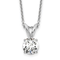 14K White Gold 0.50 Carat Certified Lab Grown Diamond VS+ F+ Round Complete Four Prong Solitaire Pendant Necklace, 18" view 1