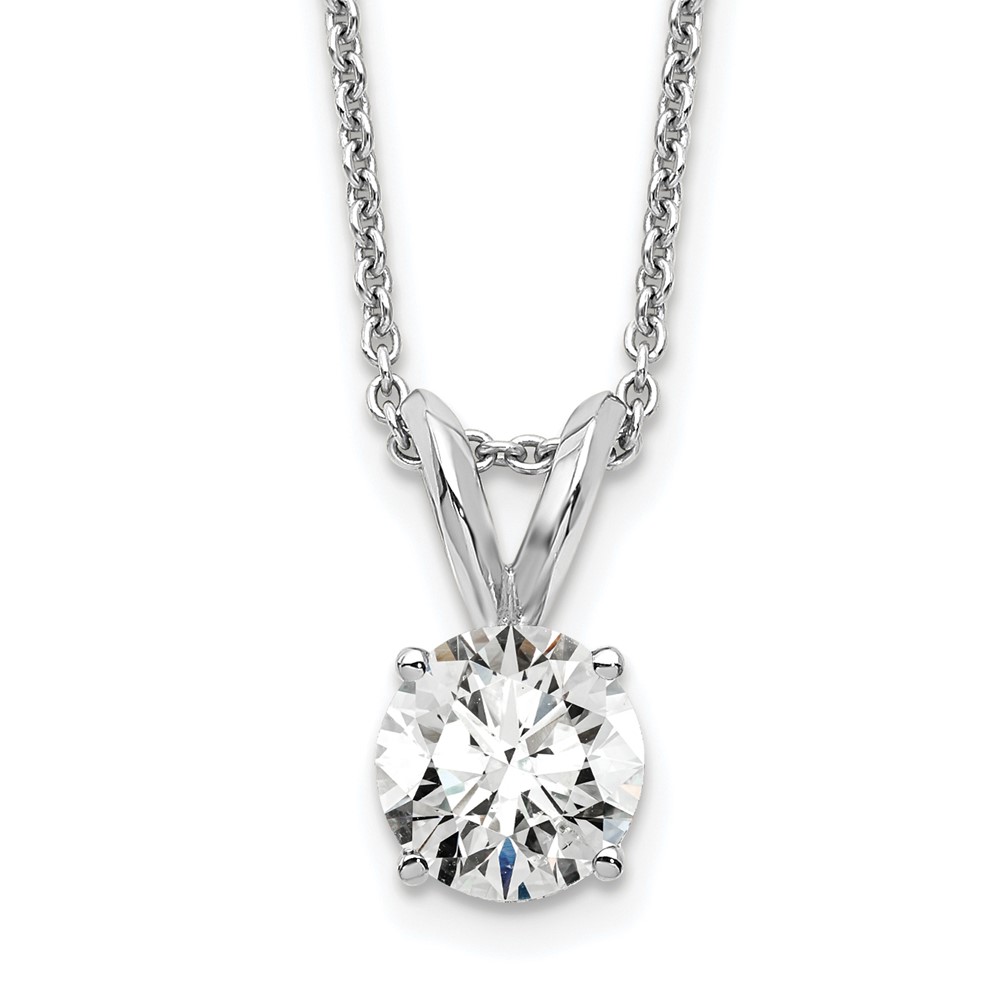 14kw 1/2ct. Round Lab Grown Diamond SI1/SI2, J, Solitaire Necklace