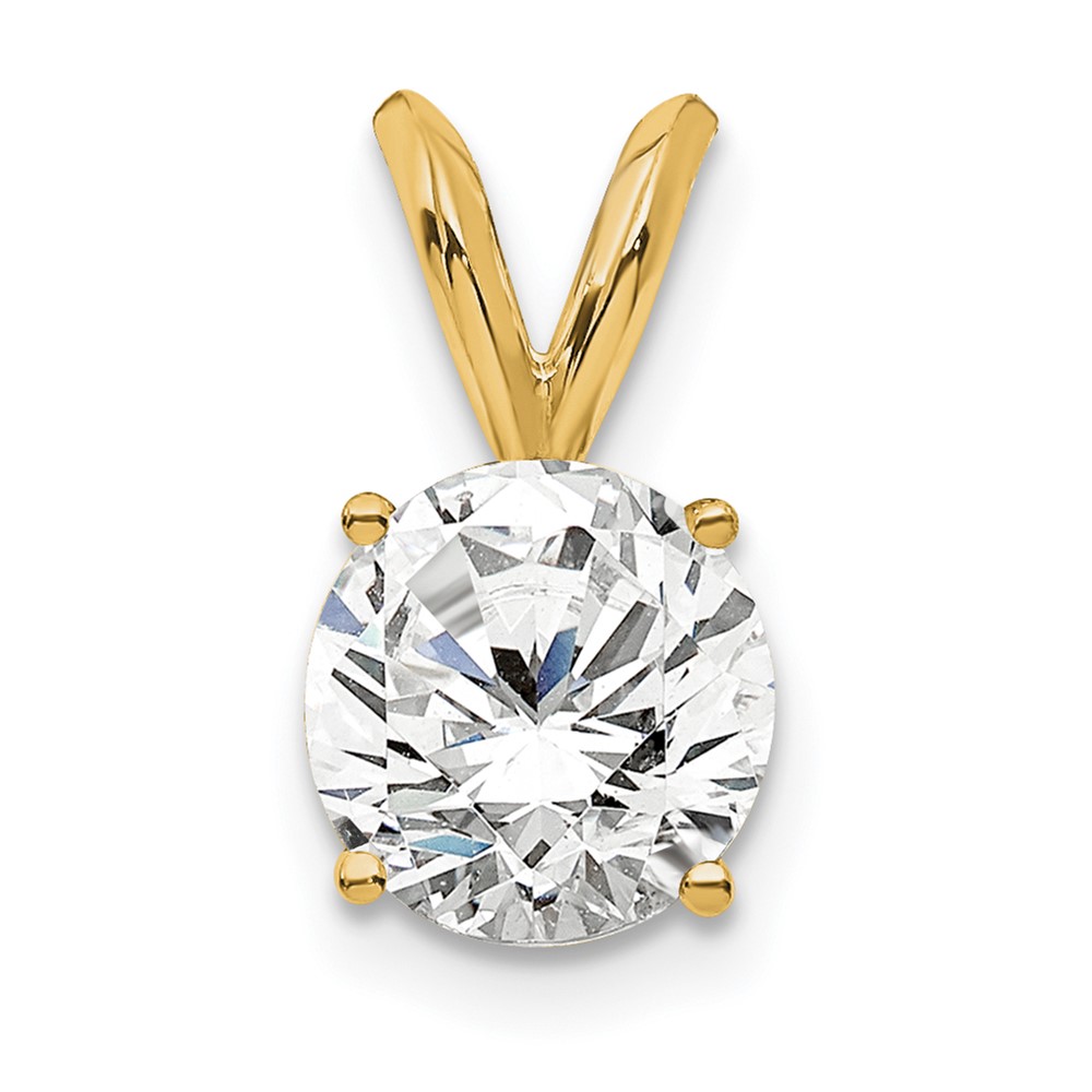 14k 3/4 carat Certified Lab Grown Diamond VS+ F+ Round Complete Four Prong Solitaire Pendant (PM4396-075C-LD)