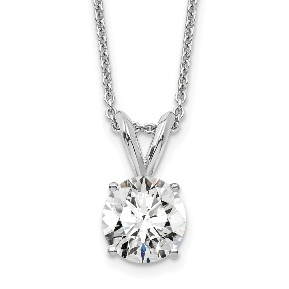 14kw 3/4ct. Round Lab Grown Diamond SI+, H+, Solitaire Necklace