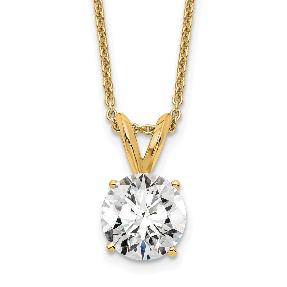 14ky 1.00ct. Round Lab Grown Diamond SI+, H+, Solitaire Necklace