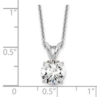 14K White Gold 1 Carat Certified Lab Grown Diamond VS SI+ G+ Round Complete Four Prong Solitaire Pendant Necklace, 18" view 3