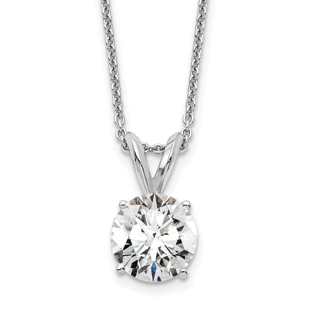 14kw 1.00ct. Round Lab Grown Diamond SI1/SI2, J, Solitaire Necklace
