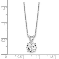 14K White Gold 1 Carat Lab Grown Diamond VS SI+ G+ Round Complete Four Prong Solitaire Pendant Necklace, 18" view 3