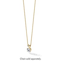 14K Yellow Gold 0.50 Carat Lab Grown Diamond VS+ F+ Round Complete Four Prong Solitaire Pendant view 2