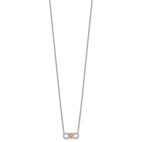 14K Two-Tone White and Rose Gold 0.07 Carat Lab Grown Diamond VS SI+ G+ Complete Infinity Heart Necklace, 18" view 2