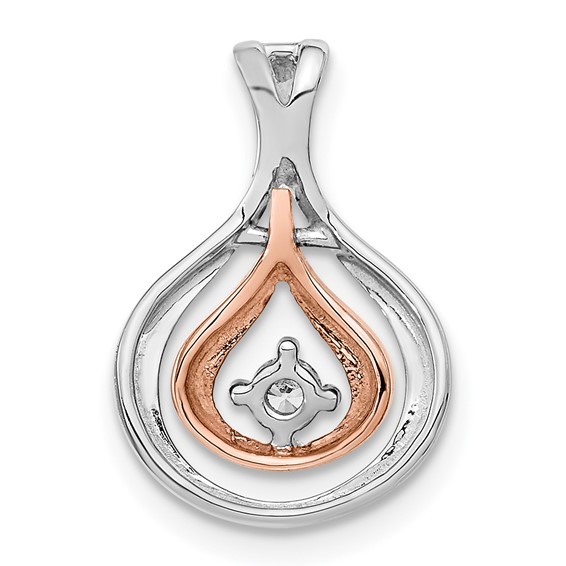 14k Two-tone 1/15 carat Diamond Fancy Chain Slide