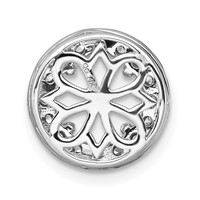 14K White Gold 0.50 Carat Center Lab Grown Diamond VS SI+ G+ Round Semi Mount 8.2mm Center Halo Chain Slide Pendant view 3