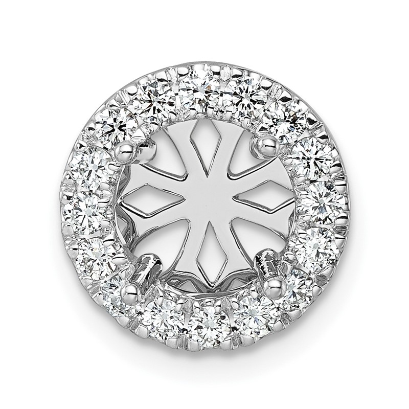 14k White Gold 2 1/2 carat Lab Grown Diamond VS/SI+ G+ Round Complete Halo Chain Slide Pendant