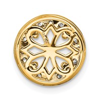 14K Yellow Gold 0.50 Carat Lab Grown Diamond VS SI+ G+ Semi Mount 8.2mm Center Round Halo Chain Slide Pendant view 3