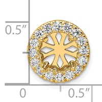 14K Yellow Gold 0.50 Carat Lab Grown Diamond VS SI+ G+ Semi Mount 8.2mm Center Round Halo Chain Slide Pendant view 5