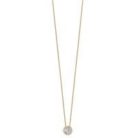 14K Yellow Gold 2.50 Carat Certified Lab Grown Diamond VS SI+ G+ Complete Halo Pendant Necklace, 18" view 2