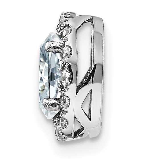 Oval Moissanite Halo Chain Slides