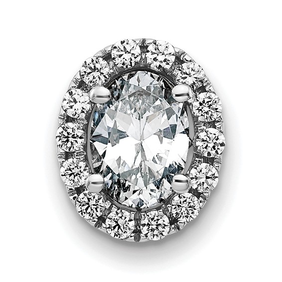 Oval Moissanite Halo Chain Slides