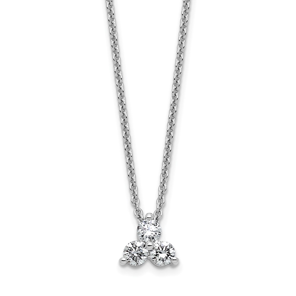 True Origin 14K White Gold 0.25 Carat Lab Grown Diamond VS+ F+ Complete Cluster Necklace, 18"