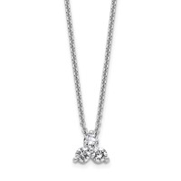True Origin 14K White Gold 0.25 Carat Lab Grown Diamond VS+ F+ Complete Cluster Necklace, 18" view 1