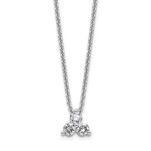 True Origin 14K White Gold 0.25 Carat Lab Grown Diamond VS+ F+ Complete Cluster Necklace, 18"