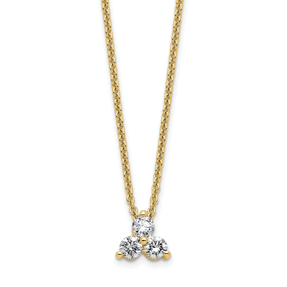 True Origin 14K Yellow Gold 0.25 Carat Lab Grown Diamond VS+ F+ Complete Cluster Necklace, 18"