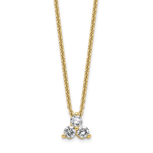 True Origin 14K Yellow Gold 0.25 Carat Lab Grown Diamond VS+ F+ Complete Cluster Necklace, 18"