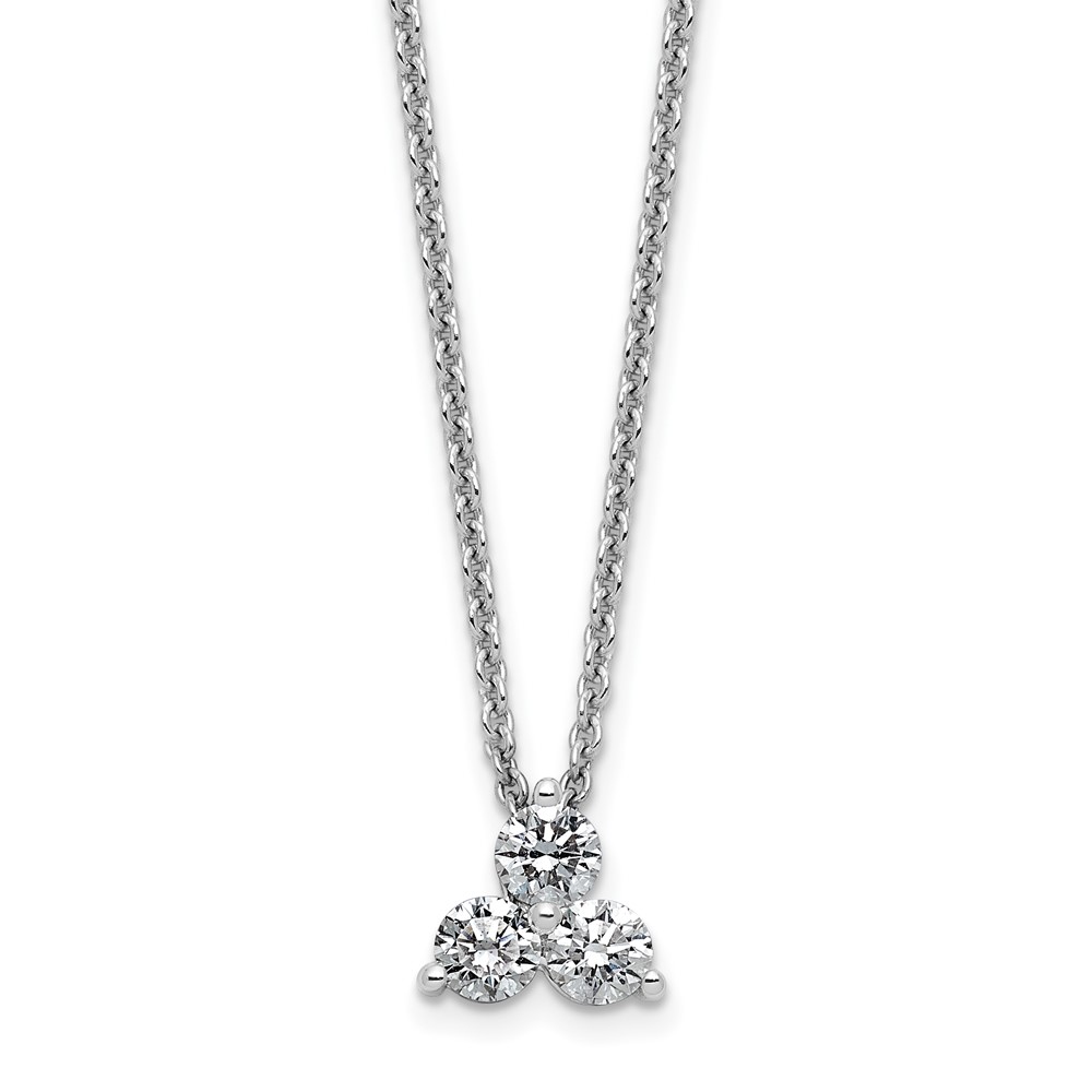True Origin 14K White Gold 0.38 Carat Lab Grown Diamond VS+ F+ Complete Cluster Necklace, 18"