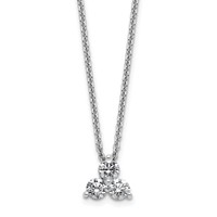 True Origin 14K White Gold 0.38 Carat Lab Grown Diamond VS+ F+ Complete Cluster Necklace, 18" view 1