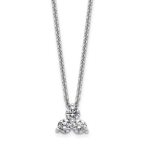 True Origin 14K White Gold 0.38 Carat Lab Grown Diamond VS+ F+ Complete Cluster Necklace, 18"