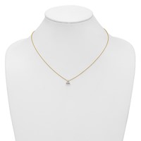 True Origin 14K Yellow Gold 0.38 Carat Lab Grown Diamond VS+ F+ Complete Cluster Necklace, 18" view 5