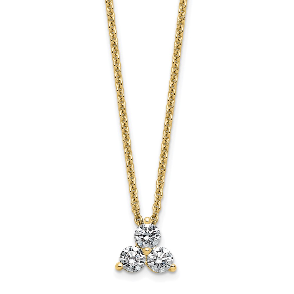 True Origin 14K Yellow Gold 0.38 Carat Lab Grown Diamond VS+ F+ Complete Cluster Necklace, 18"