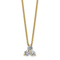True Origin 14K Yellow Gold 0.38 Carat Lab Grown Diamond VS+ F+ Complete Cluster Necklace, 18" view 1