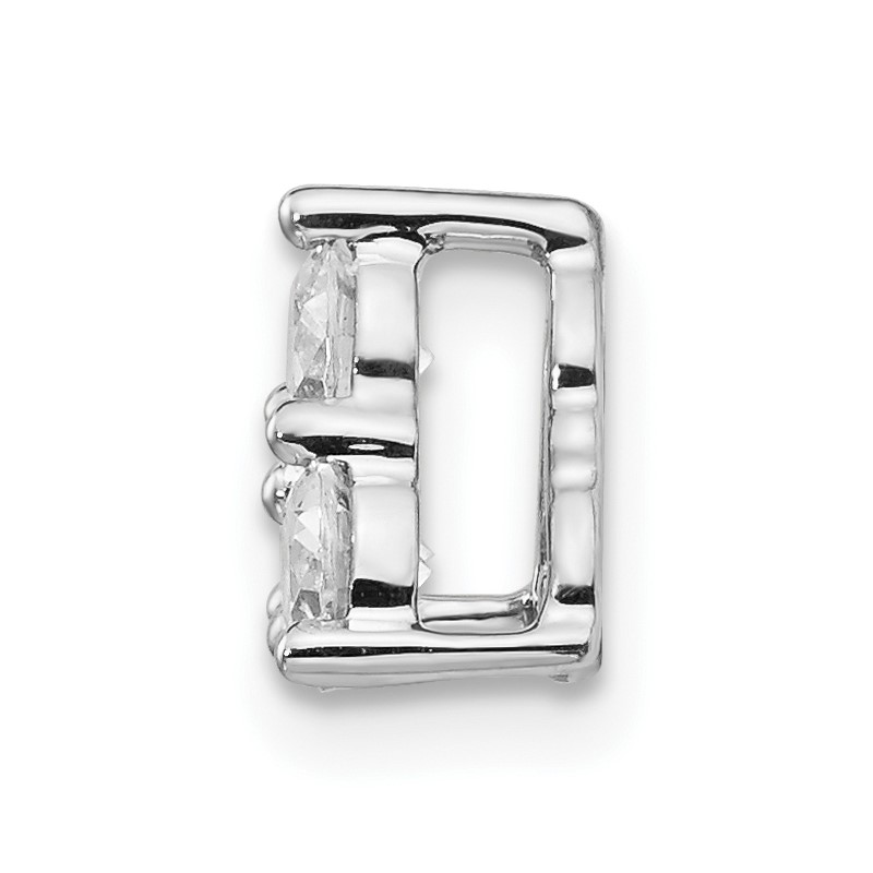 14k White Gold 1/2 carat Lab Grown Diamond VS/SI+ G+ Complete Three Stone Triangle Chain Slide Pendant
