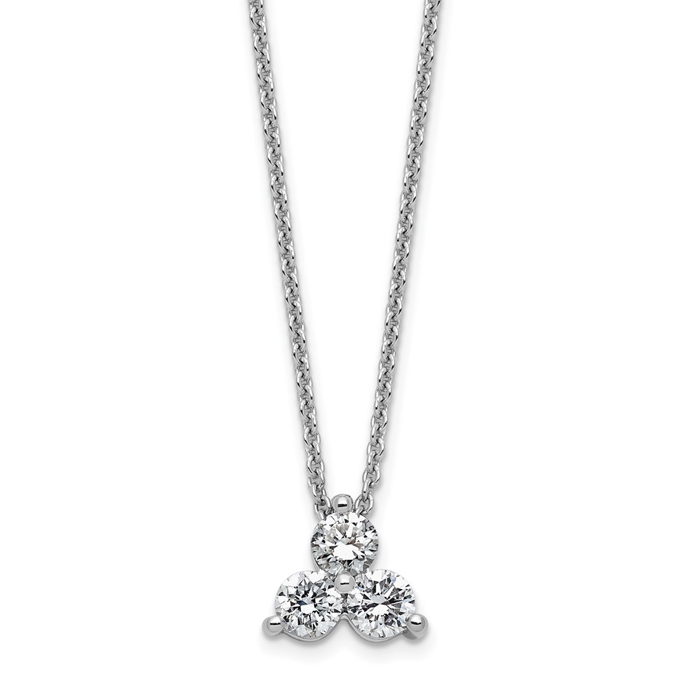 True Origin 14K White Gold 0.50 Carat Lab Grown Diamond VS+ F+ Complete Cluster Necklace, 18"