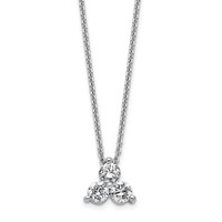 True Origin 14K White Gold 0.50 Carat Lab Grown Diamond VS+ F+ Complete Cluster Necklace, 18" view 1
