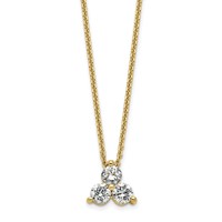 True Origin 14K Yellow Gold 0.50 Carat Lab Grown Diamond VS+ F+ Complete Cluster Necklace, 18" view 1