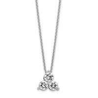 True Origin 14K White Gold 0.75 Carat Lab Grown Diamond VS+ F+ Complete Cluster Necklace, 18" view 1